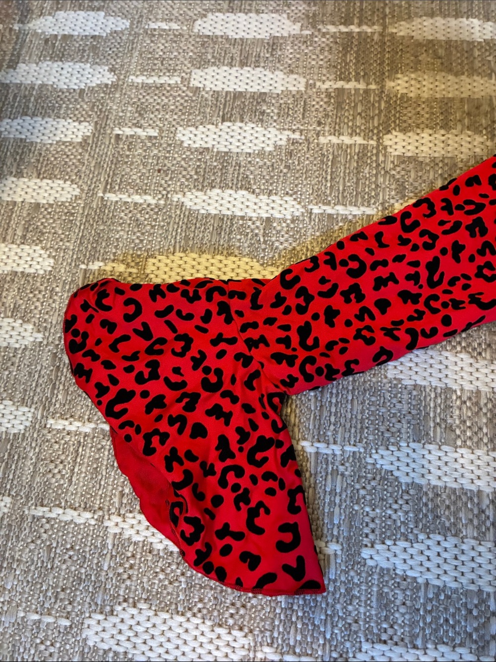 Red Leopard Print Ruffle Jumpsuit - Picture 4 of 6